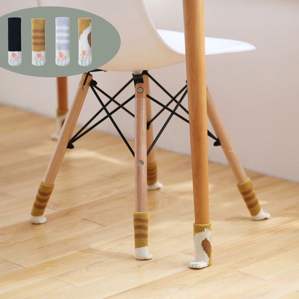 

lovely 4pcs cat feet chair leg table foot covers floor protectors floral kint doorknob chair cover sock