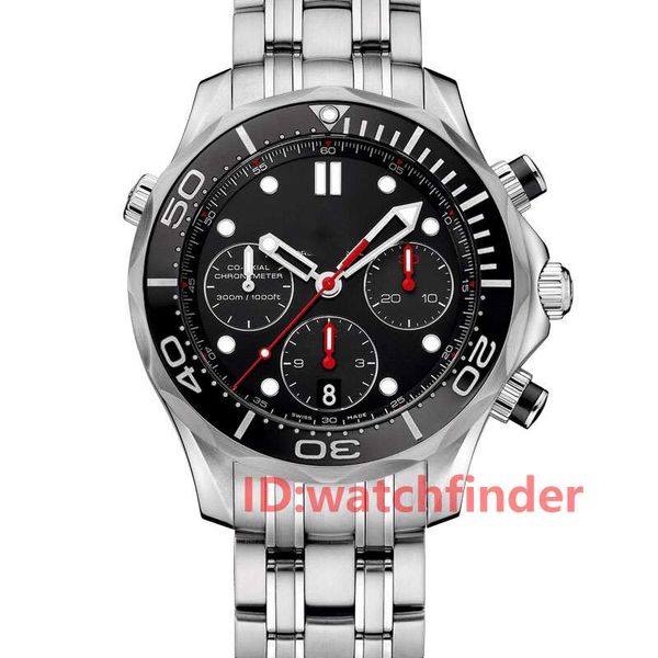 

new luxury mens watches vk quartz chronograph men designer watches 300m diving watch folding clasp wristwatches, Slivery;brown