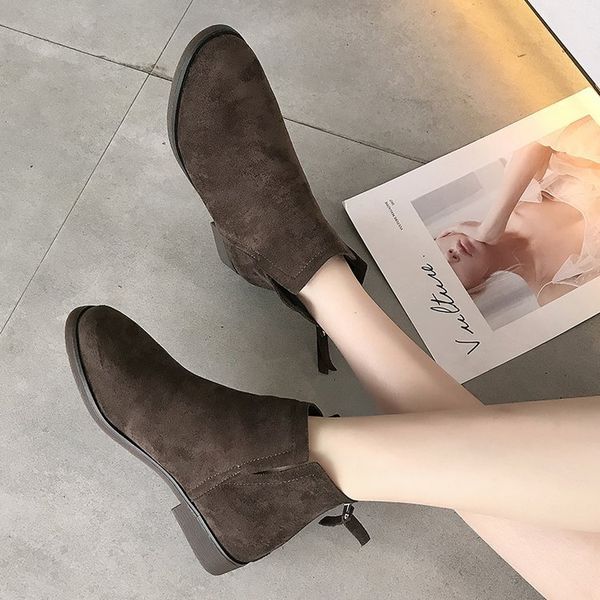 

night flat bottom short boots woman comfortable soft leather with, Black