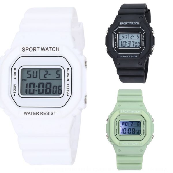 

unicorn young girl's ins style student's waterproof cute electronic simple green matcha watch color watch, Blue
