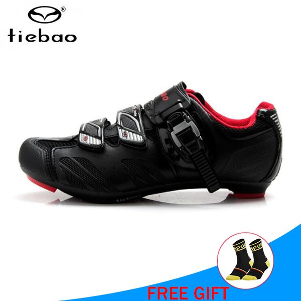 

tiebao cycling shoes road sapatilha ciclismo mens bicycle cycling sneakers womens athletic riding superstar original bike shoes, Black