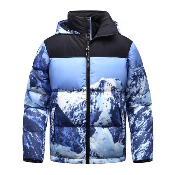 

mountain версия для печати зима утка вниз ветровки мужчины вскользь outwear пуховики мужчины толстые пальто мода снег puffer jacket jk-9168, Black