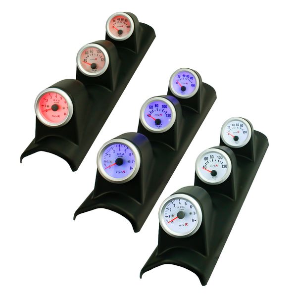 

and accurating 52mm triple gauge auto tachometer rpm+water temp temperature gauge+oil press pressure gauge yc101001