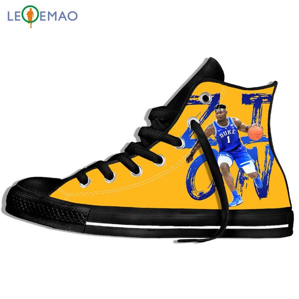 

custom logo image printing sneakers shoes zion williamson men funny hip hop canvas breathable zapatos de mujer outdoor, Black