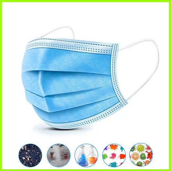 

горячая трехслойная одноразовая маска антипылевой туман рот муфельные маски для лица антибактериальные маски для лица дышащая крышка рта mas