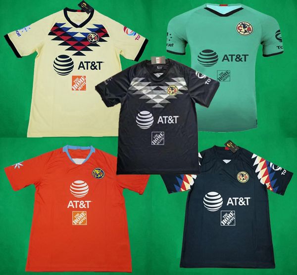 

19 20 liga mx club america football jerseys ochoa goalkeeper jersey 2019/20 r.sambueza p.aguilar football shirt camisa de futebol, Black;yellow