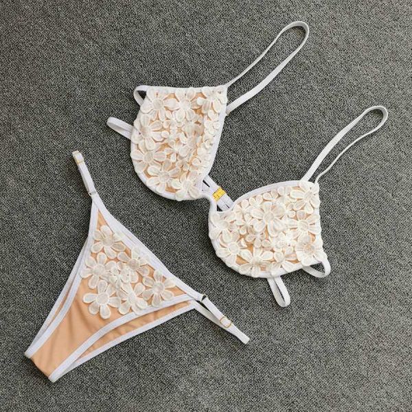 

lace bikini 2020 swimsuit push up swimwear women biquini solid bikinis set swimming suit ladies hollow out beachwear