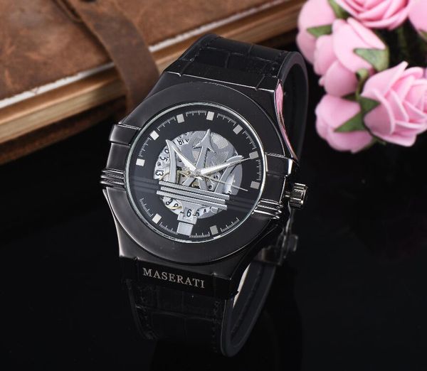 

AAA качество maserati кварцевые часы любовник часы женщины мужчины платье часы кожа Dres