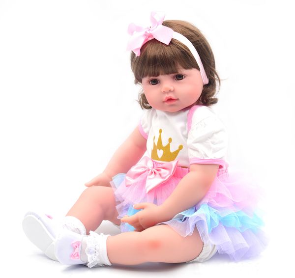 

24inch 60cm silicone reborn baby doll toys like real princess toddler babies dolls kids birthday gift play house bedtime toy