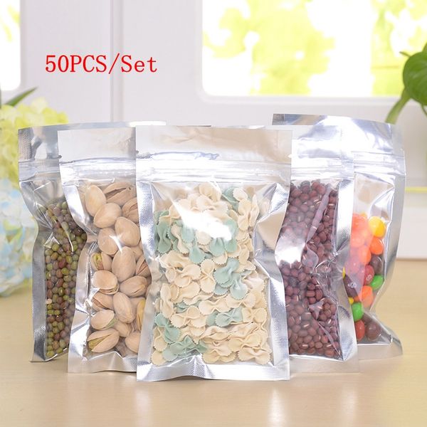 

9*15cm translucent plating aluminium ziplock bag - reclosable aluminum mylar foil pouch zipper clip seal with front clear