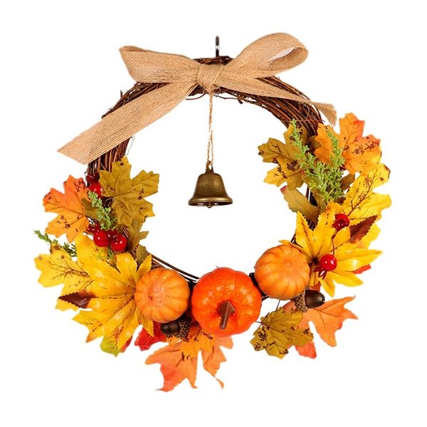 

autumn harvest maple leaf pumpkin front door wreath front door home decor party supplies home decor for any room other festive party suppl