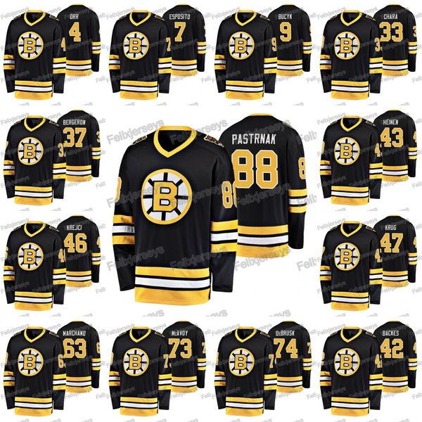 

1962-63 heritage zdeno chara bobby orr 47 torey krug brad marchand charlie mcavoy jake debrusk david pastrnak bruins 7 phil esposito jersey, Black;red