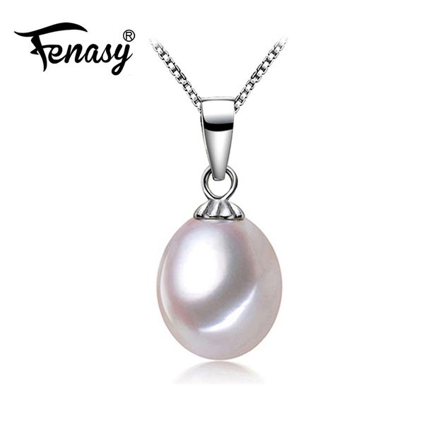 

fenasy s925 sterling silver pearl jewelry freshwater pearl necklace bohemian black white bijoux femme necklace women