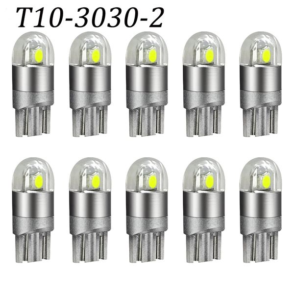 

10pcs auto t10 3030-2 led 194 w5w led 168 car super bright turn side license plate light lamp bulb 6000k 12v cold white