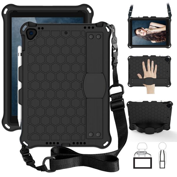 

hybrid shockproof armor shoulder belt hand strap stand eva pc case for ipad pro air 10.5 5 6 air air2 9.7 2017 2018 7th 10.2 inch 2019