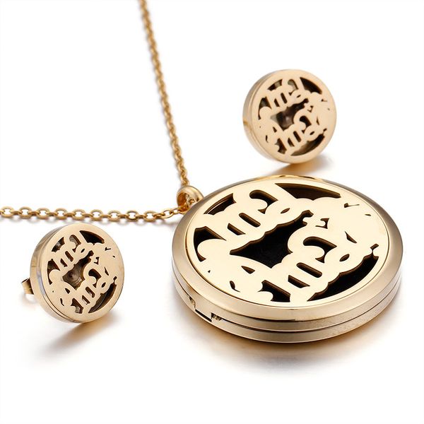 

fashion women men silver gold stainless steel round mama boy girls white black p box necklace earrings jewelry sets