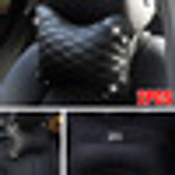 

nice 2pcs leather car headrest pillow bling water-diamond decoration accessories