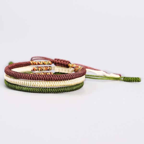 

diezi men buddhist bracelets tibetan braided knot lucky rope bracelets for women boho jewelry statament handmade bracelet, Black