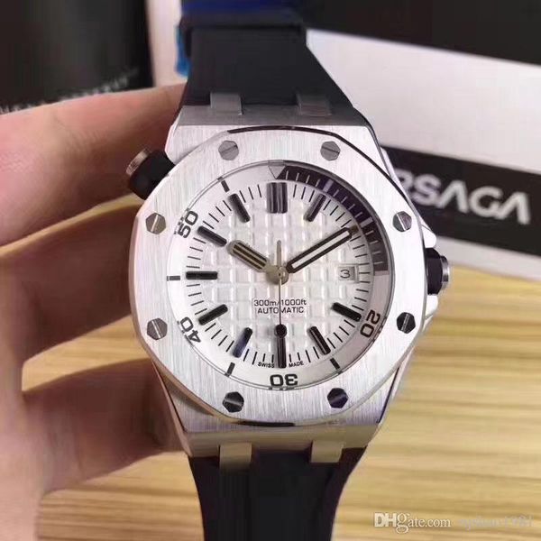 

top продажи швейцарские часы корпус из нержавеющей стали цвет каучуковый ремешок автоматические механические часы мужские мужские 15703st, Slivery;brown