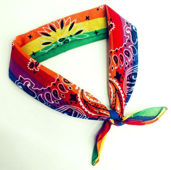 

hip hop 100% cotton bandana square scarf 55cm*55cm raninbow color headband printed for women/men/boys/girls gd, Blue;gray