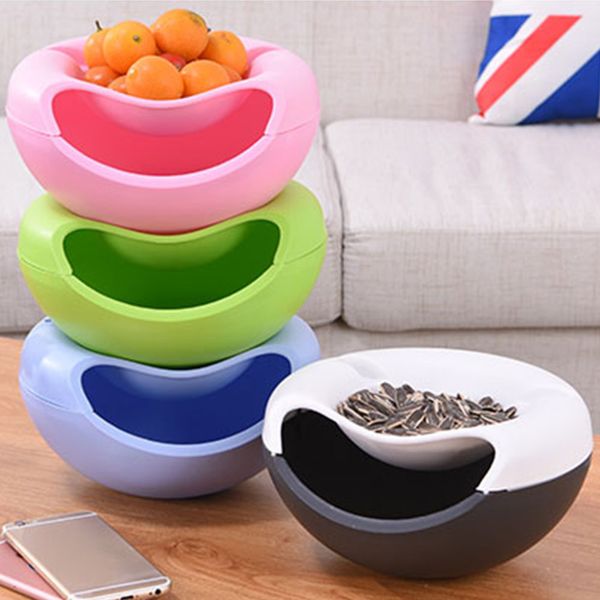 

4 color melon storage case double layer durable fruit plate holder accessories creative home office prop household plastic