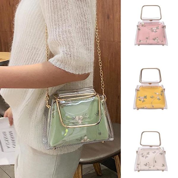 

woman 2020 print transparent jelly bag summer handbag shoulder bag messenger fashion tend summer sac a mains femme #yl10