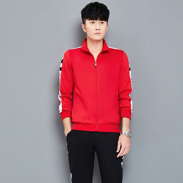 

спортивный wear мужской 2019 осень вентиляционное keep warm упругая сила сыпучие coat брюки twinset lovers фонд свободное время костюм женщи, Gray;blue