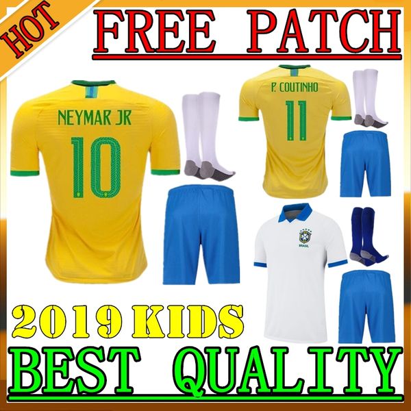 

New 2019 brazil kid occer jer ey 19 20 brazil jer ey kit 19 20 g je u marcelo p coutinho firmino neymar jr jer ey kid