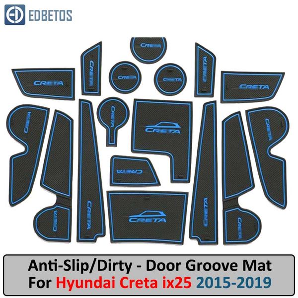 

ix25 for creta ix25 2015-2019 rubber mat door mat anti-slip cup pad interior decoration accessory styling gate slot pad