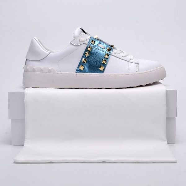 

luxury popular leather casual shoes women men designer sneakers fashion open lace up casual shoes 35-45, Black