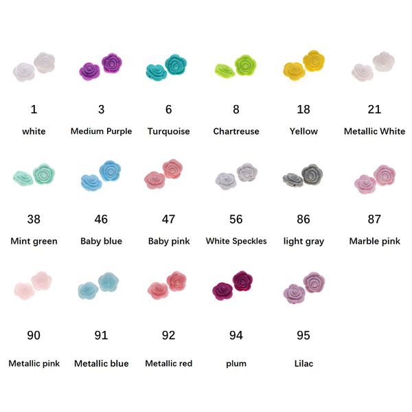 

20pcs mini rose silicone flower baby teether beads bpa newborn teething necklace bracelet fitting diy binfant nursing gifts