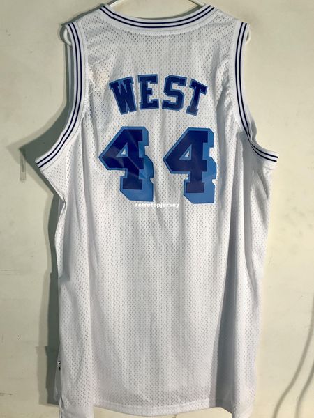 

ncaa retro ad jersey #44 jerry west white mens stitched vintage sleeveless vest jerseys, Gray