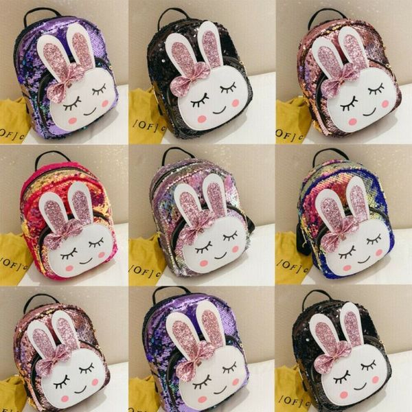 

canis women girls mini cartoon leather sequins backpack rucksack glitter bling school bag sequin travel handbag new