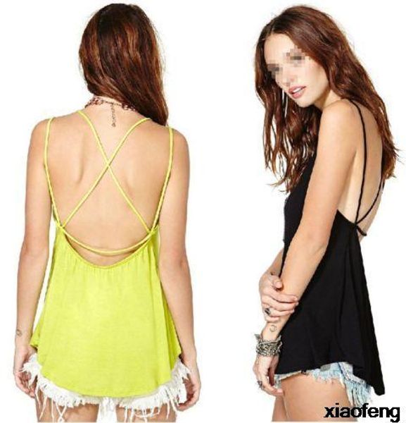 

new fashion women summer casual t-shirts backless loose strip tees plus size ing, White