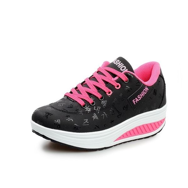

(eur 35~42) women sneakers leather sport shoes shake fitness, Black;white