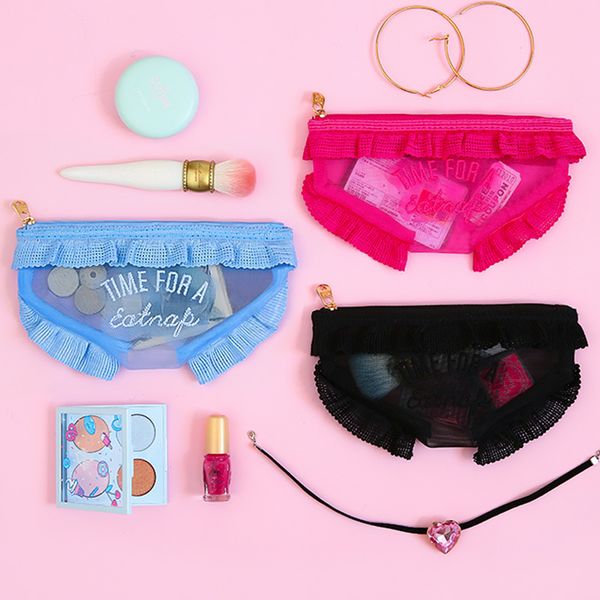 

fashion girl coin card storage bag women funny makeup cosmetic travel milkjoy zipper storage bag bag079
