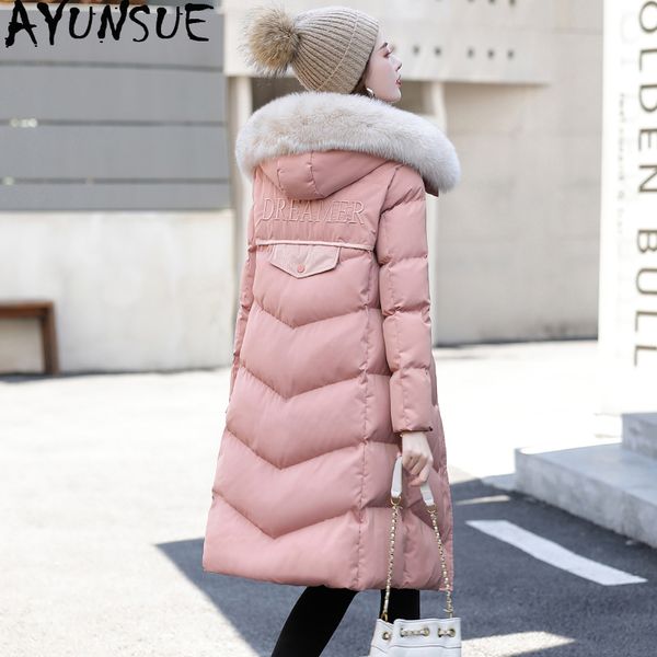 

women's down & parkas ayunsue winter jacket women 2021 parka long coat cotton puffer padded korean clothes manteau femme hiver a68392, Black