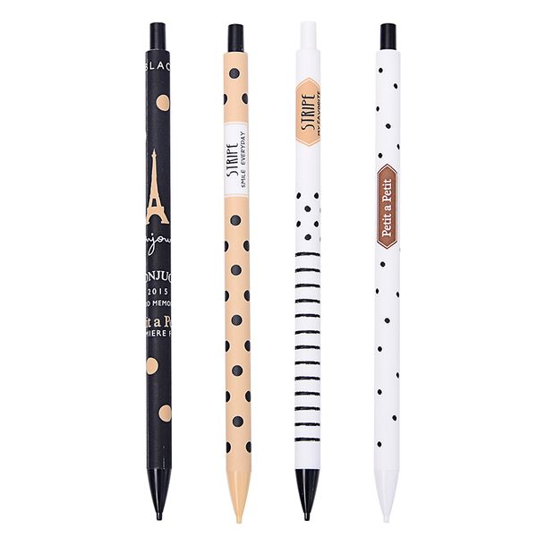 

4 pcs/lot creative mechanical pencil cute automatic pen wave point simple activity pencil for kids writing school supplies stude