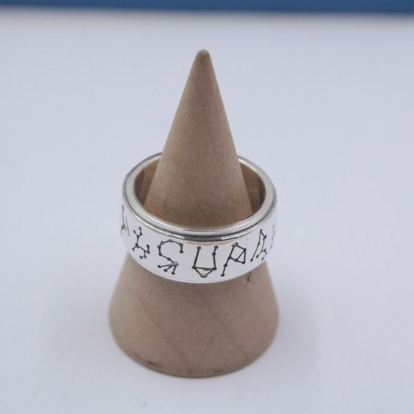 

pure 925 серебряное кольцо бэнда 8mm 12 созвездий шаблон размер кольца от 6.5-12 для мужчин, Golden;silver