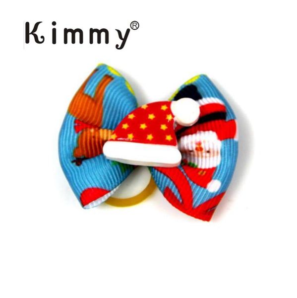 

handmade sewn pet dog cat xmas hair bows puppy grooming bows christmas hair accessories, Slivery;white