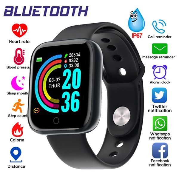 

2010 new smart watch y68 waterproof bluetooth sport smartwatch fitness tracker wristband men women pedometer smart band bracelet, Slivery;brown