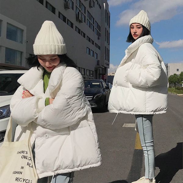 

winter women ultra light down jacket duck down stand collar jackets long sleeve warm coat parka female solid loose outwear 2019, Black