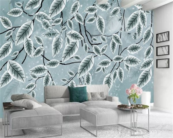 

3d wallpaper scenery in wall stickers starry sky blue leaves beautiful romantic hd decorative beautiful wallpaper