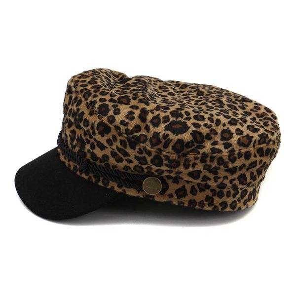 

spring autumn leopard beret hat lady women army cap flat hats fashion casual snapback military hats for female girls, Blue;gray