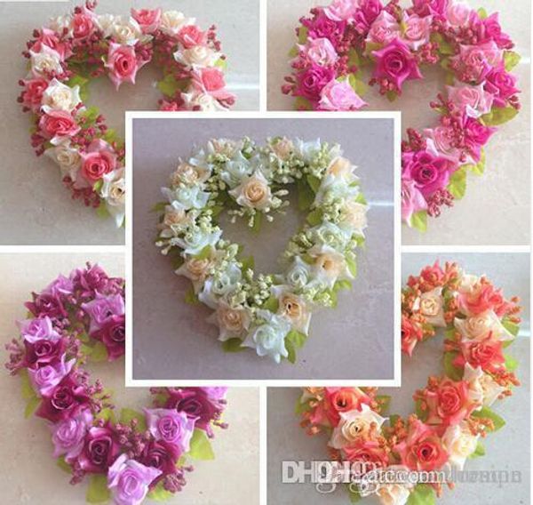 2019 Wholesale Wedding Decoration Heart Shaped Wreath Home