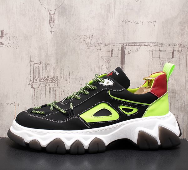

2020 fashion new increased high men high platform shoes hip hop sneakers men casual shoes ankle boots, Black