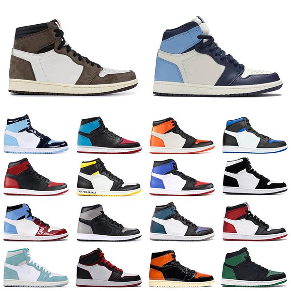 

jumpman 1 basketball shoes men women 1s obsidian unc pink green shattered backboard black toe game royal mens trainer sports sneakers 36-47