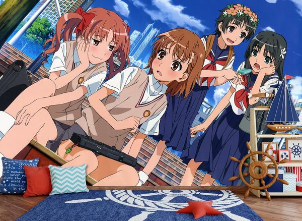 

self-adhesive] 3d toaru majutsu no index 3653 japan anime wall paper mural wall print decal murals