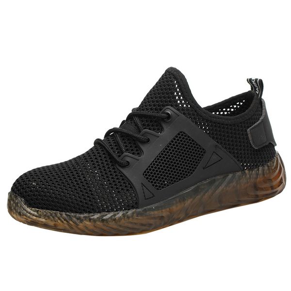 

дропшиппинг мужчин и женщин стальным носком безопасности ботинки неразрушимый райдер обувь легкую работу кроссовки дышащей обуви, Black