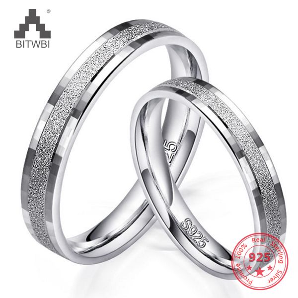 

100% 925 sterling silver ring fashion charm jewelry unique frosted couple finger ring holiday gift, Golden;silver